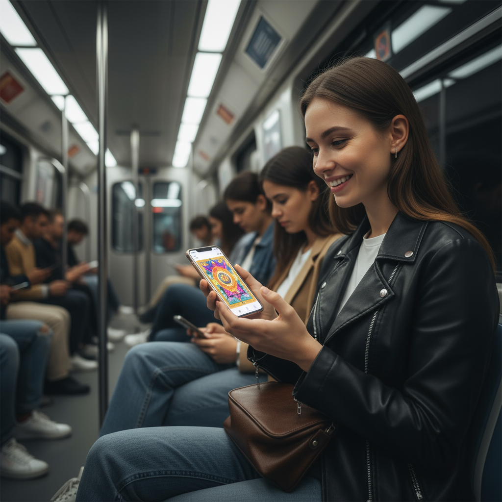 Woman discovering tarot with friends
